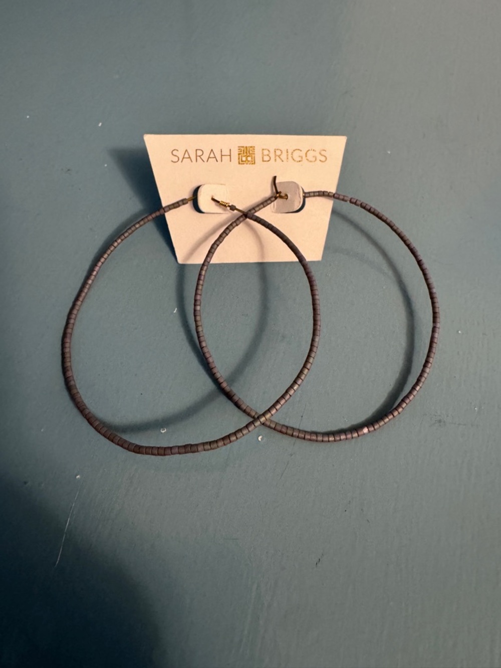 Sarah Briggs Brown Beaded Hoop Earrings